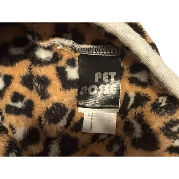 Pet Posse Fleece Leopard Print Pet Pajamas Size M - Picture 3 of 4